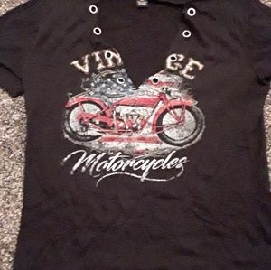 Black motorcycle shirt